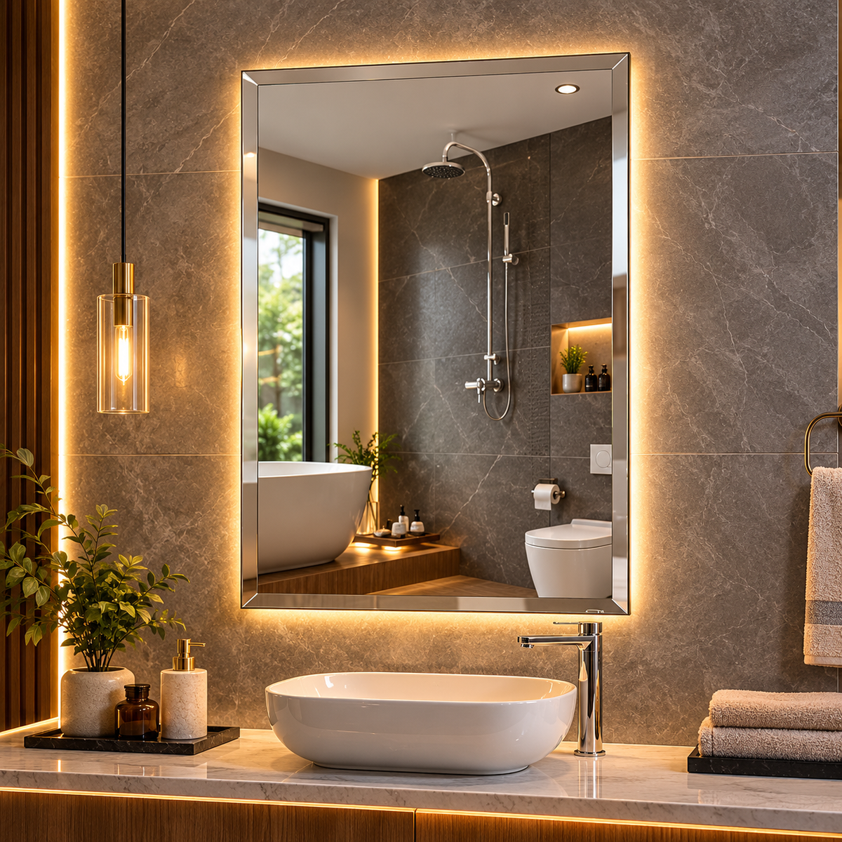 Square shape Bewelled Mirror