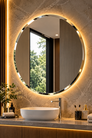 Circular Bewelled Mirror
